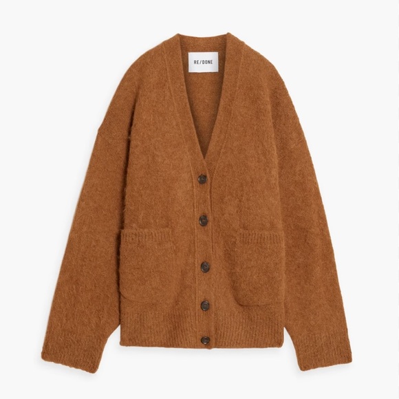 RE/DONE Oversized Alpaca Blend 90's Cardigan Size XS in Camel - Picture 1 of 13